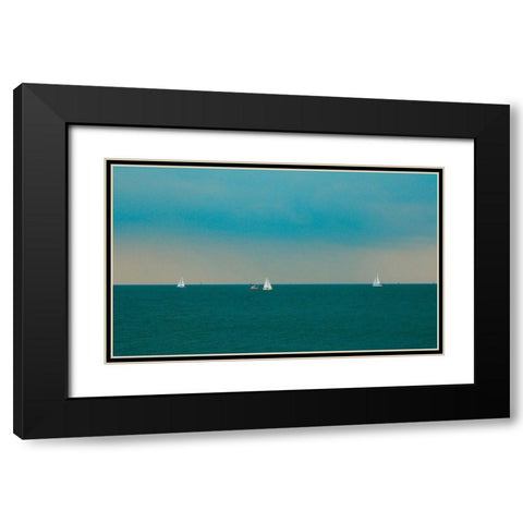 Horizon Line Black Modern Wood Framed Art Print with Double Matting by Singleton, Ashley