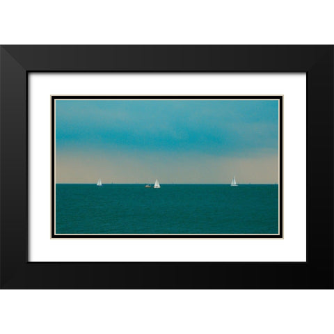 Horizon Line Black Modern Wood Framed Art Print with Double Matting by Singleton, Ashley