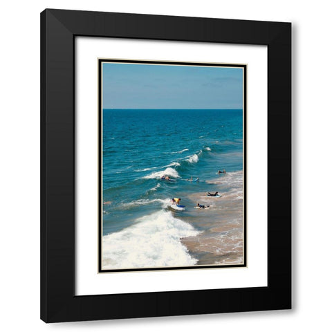 Waves Black Modern Wood Framed Art Print with Double Matting by Singleton, Ashley