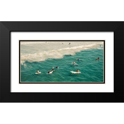 Surfers Black Modern Wood Framed Art Print with Double Matting by Singleton, Ashley