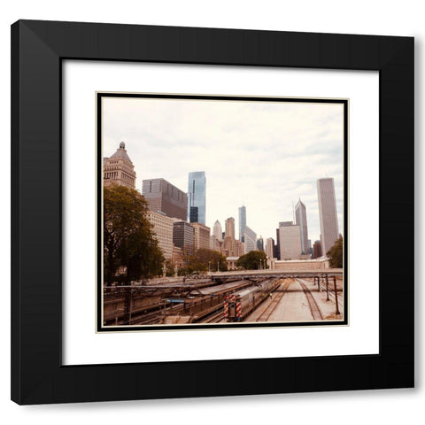 Cityscape Black Modern Wood Framed Art Print with Double Matting by Singleton, Ashley