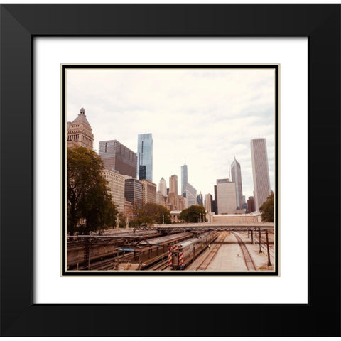Cityscape Black Modern Wood Framed Art Print with Double Matting by Singleton, Ashley