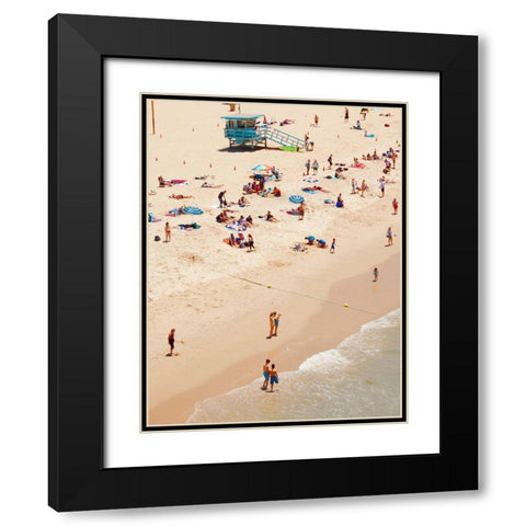 Tiny Beach People Black Modern Wood Framed Art Print with Double Matting by Singleton, Ashley