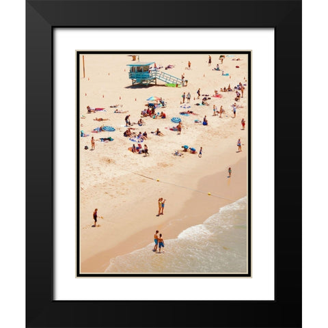 Tiny Beach People Black Modern Wood Framed Art Print with Double Matting by Singleton, Ashley