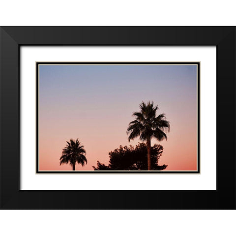 Palm Tree Sunset II Black Modern Wood Framed Art Print with Double Matting by Singleton, Ashley