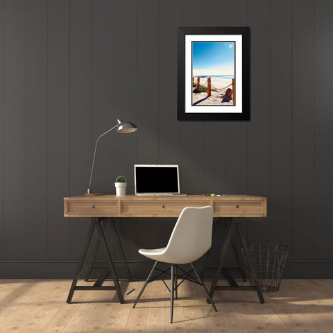 Fence Posts Black Modern Wood Framed Art Print with Double Matting by Singleton, Ashley