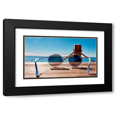 Shades Black Modern Wood Framed Art Print with Double Matting by Singleton, Ashley