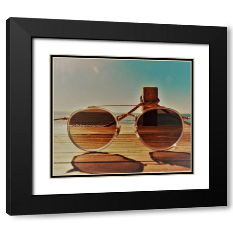 Shades III Black Modern Wood Framed Art Print with Double Matting by Singleton, Ashley