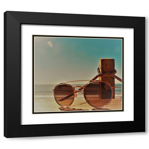 Shades V Black Modern Wood Framed Art Print with Double Matting by Singleton, Ashley