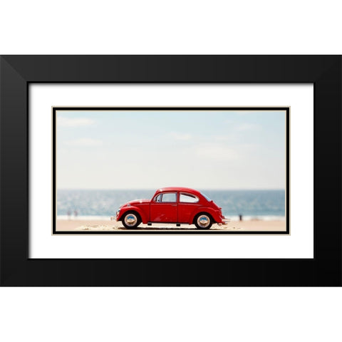 Red Car II Black Modern Wood Framed Art Print with Double Matting by Singleton, Ashley