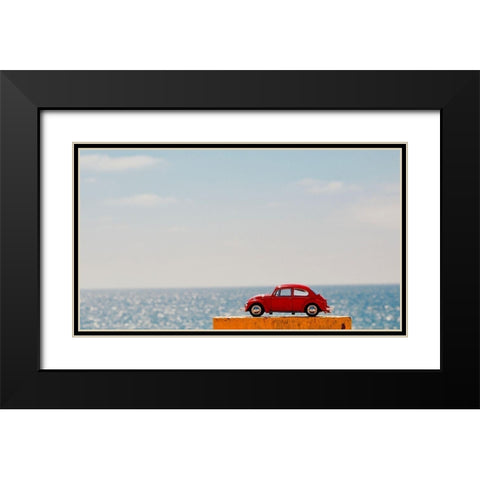 Red Car IV Black Modern Wood Framed Art Print with Double Matting by Singleton, Ashley
