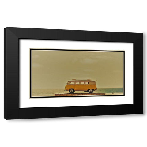 Yellow Bus Black Modern Wood Framed Art Print with Double Matting by Singleton, Ashley