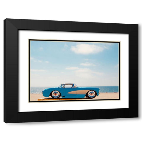 Blue Car Black Modern Wood Framed Art Print with Double Matting by Singleton, Ashley