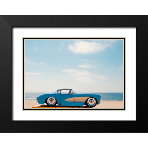 Blue Car Black Modern Wood Framed Art Print with Double Matting by Singleton, Ashley
