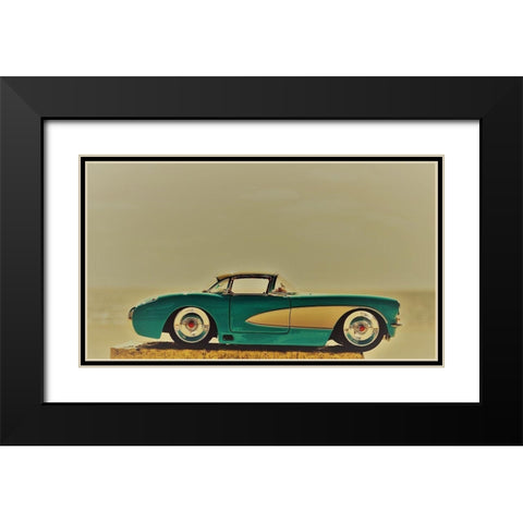 Blue Car II Black Modern Wood Framed Art Print with Double Matting by Singleton, Ashley