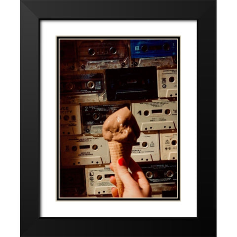 Ice Cream Cassettes Black Modern Wood Framed Art Print with Double Matting by Singleton, Ashley