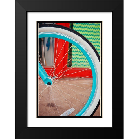 Blue Bicycle Black Modern Wood Framed Art Print with Double Matting by Singleton, Ashley