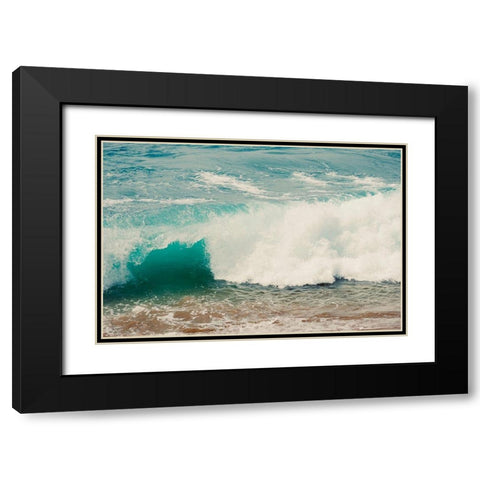 Wave Race Black Modern Wood Framed Art Print with Double Matting by Singleton, Ashley