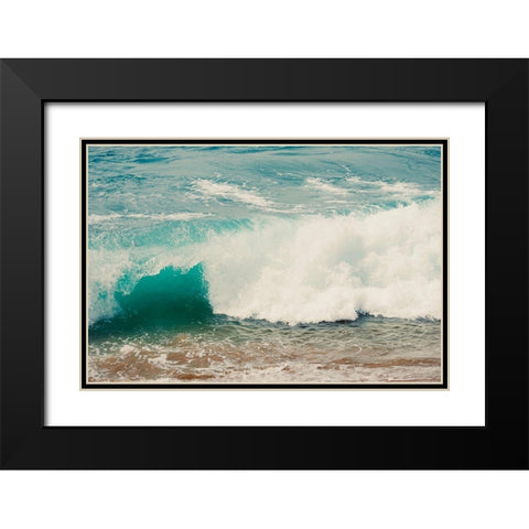Wave Race Black Modern Wood Framed Art Print with Double Matting by Singleton, Ashley