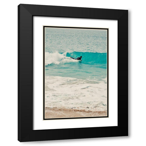 Surfs Up Black Modern Wood Framed Art Print with Double Matting by Singleton, Ashley