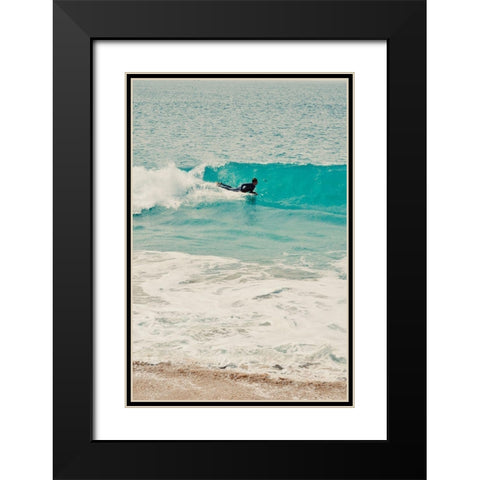 Surfs Up Black Modern Wood Framed Art Print with Double Matting by Singleton, Ashley