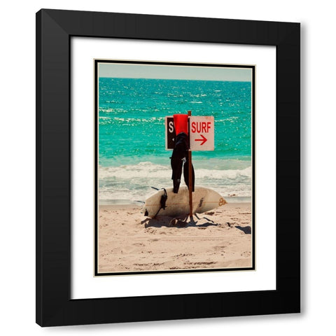 Surf Black Modern Wood Framed Art Print with Double Matting by Singleton, Ashley