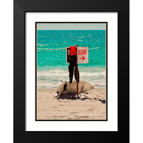 Surf Black Modern Wood Framed Art Print with Double Matting by Singleton, Ashley