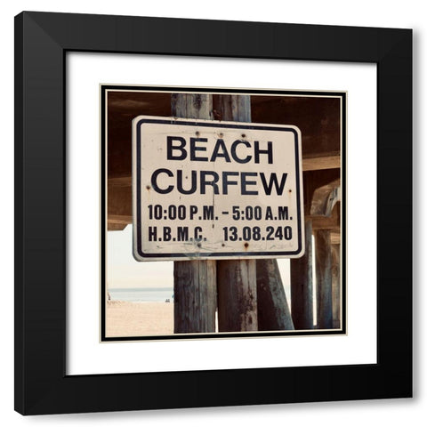Curfew Black Modern Wood Framed Art Print with Double Matting by Singleton, Ashley