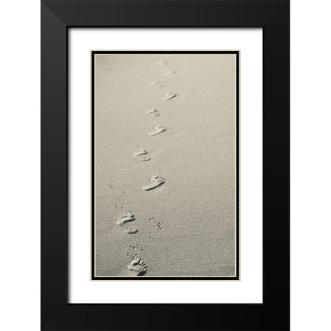 Footprints Black Modern Wood Framed Art Print with Double Matting by Singleton, Ashley