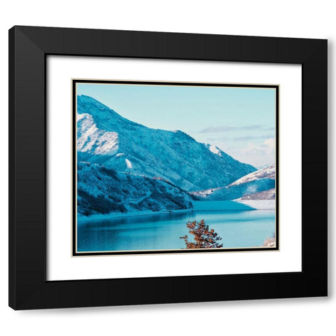 Winter Lake Black Modern Wood Framed Art Print with Double Matting by Singleton, Ashley