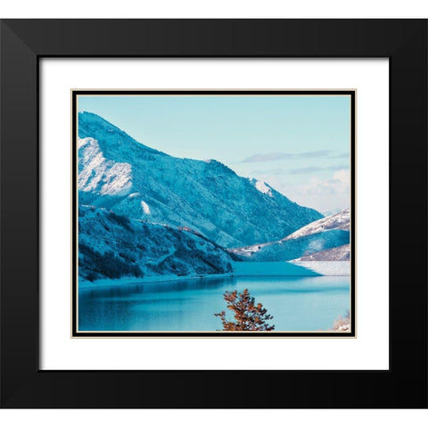 Winter Lake Black Modern Wood Framed Art Print with Double Matting by Singleton, Ashley