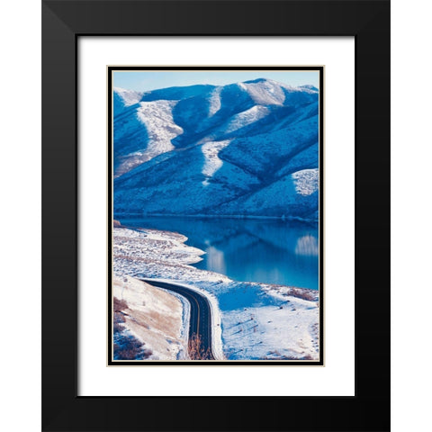 Winter Road II Black Modern Wood Framed Art Print with Double Matting by Singleton, Ashley