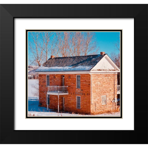 Winter Cabin Black Modern Wood Framed Art Print with Double Matting by Singleton, Ashley
