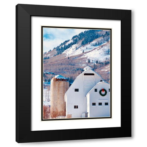 Winter Farm Black Modern Wood Framed Art Print with Double Matting by Singleton, Ashley