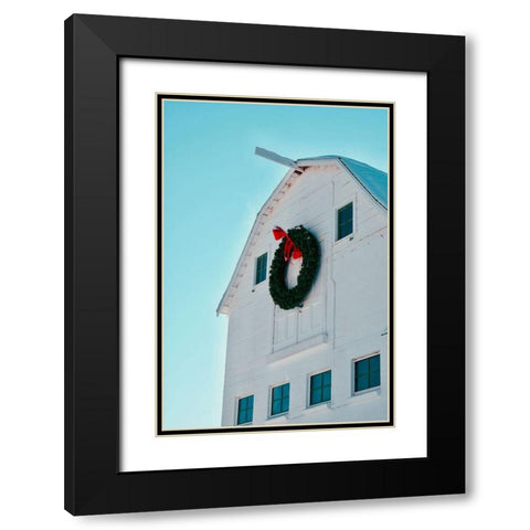 Christmas Barn Black Modern Wood Framed Art Print with Double Matting by Singleton, Ashley