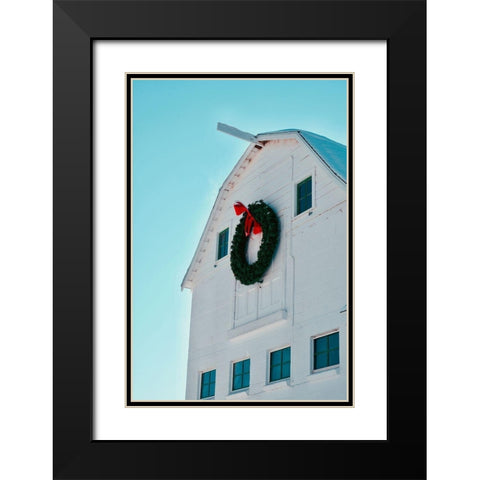 Christmas Barn Black Modern Wood Framed Art Print with Double Matting by Singleton, Ashley