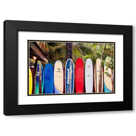 Surf Boards Black Modern Wood Framed Art Print with Double Matting by Singleton, Ashley