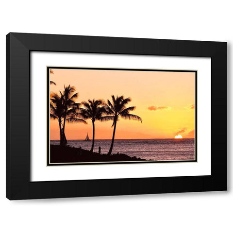 Palms at Sunset IV Black Modern Wood Framed Art Print with Double Matting by Singleton, Ashley