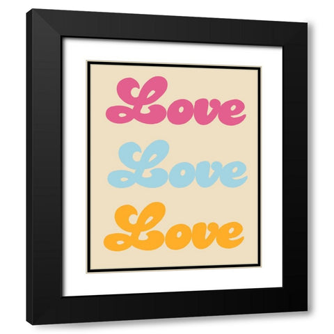 Love Love Love Black Modern Wood Framed Art Print with Double Matting by Singleton, Ashley