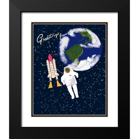 Greetings Black Modern Wood Framed Art Print with Double Matting by Singleton, Ashley