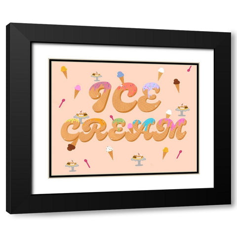 Ice Cream Black Modern Wood Framed Art Print with Double Matting by Singleton, Ashley