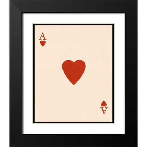 Ace of Hearts Black Modern Wood Framed Art Print with Double Matting by Singleton, Ashley