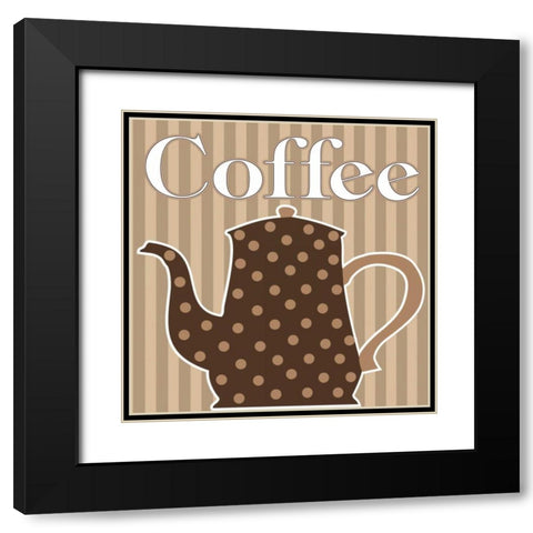 Cafe Au Lait Cocoa Latte V Black Modern Wood Framed Art Print with Double Matting by ND Art and Design
