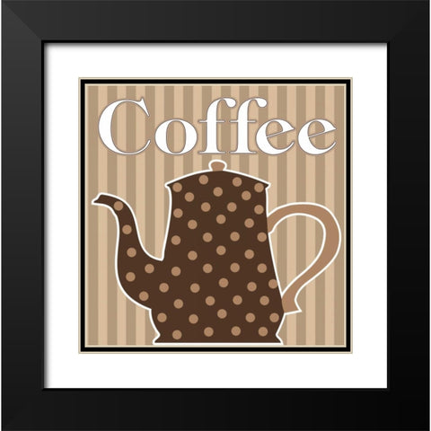 Cafe Au Lait Cocoa Latte V Black Modern Wood Framed Art Print with Double Matting by ND Art and Design