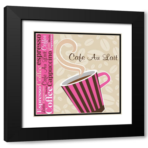 Cafe Au Lait Cocoa Punch I Black Modern Wood Framed Art Print with Double Matting by ND Art and Design