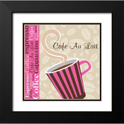 Cafe Au Lait Cocoa Punch I Black Modern Wood Framed Art Print with Double Matting by ND Art and Design