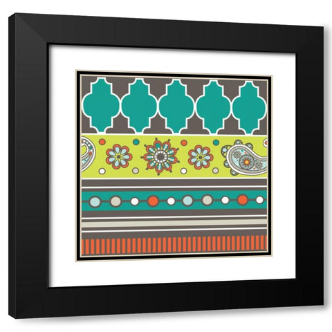 Modern Day Moroccan Fiesta V Black Modern Wood Framed Art Print with Double Matting by ND Art and Design