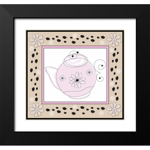 Tea Time X Black Modern Wood Framed Art Print with Double Matting by ND Art and Design