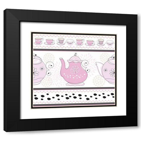Tea Time XI Black Modern Wood Framed Art Print with Double Matting by ND Art and Design