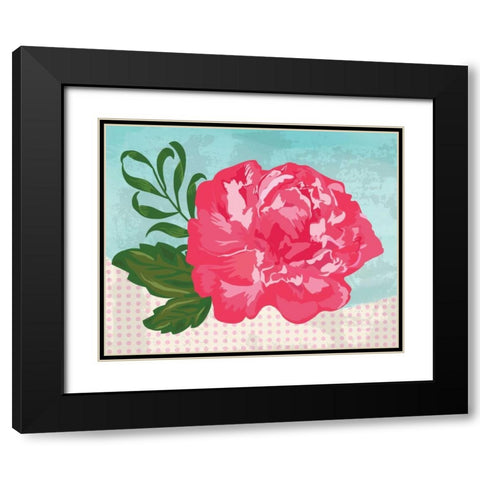 Floral I Black Modern Wood Framed Art Print with Double Matting by ND Art and Design